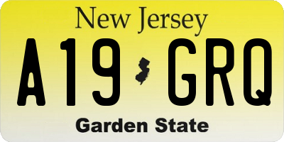 NJ license plate A19GRQ