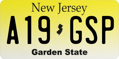 NJ license plate A19GSP