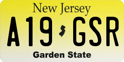 NJ license plate A19GSR