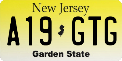 NJ license plate A19GTG