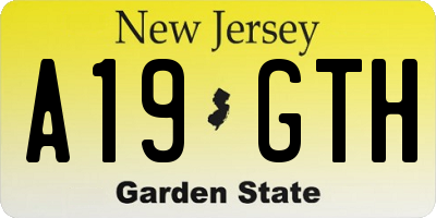 NJ license plate A19GTH