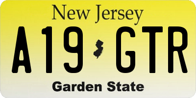 NJ license plate A19GTR
