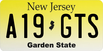 NJ license plate A19GTS