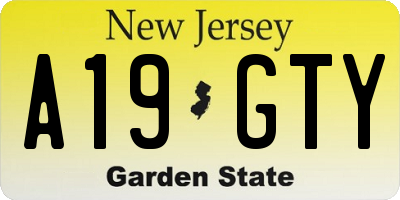 NJ license plate A19GTY