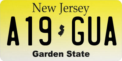 NJ license plate A19GUA