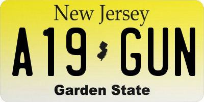 NJ license plate A19GUN