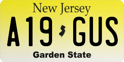 NJ license plate A19GUS