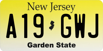 NJ license plate A19GWJ