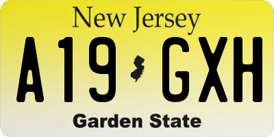 NJ license plate A19GXH