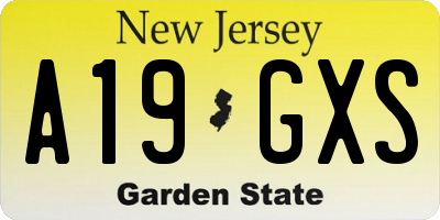 NJ license plate A19GXS