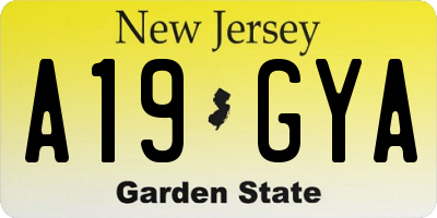 NJ license plate A19GYA
