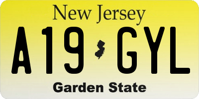 NJ license plate A19GYL