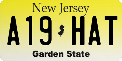 NJ license plate A19HAT