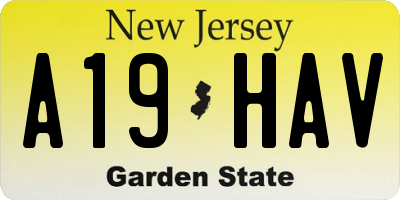 NJ license plate A19HAV