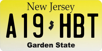 NJ license plate A19HBT