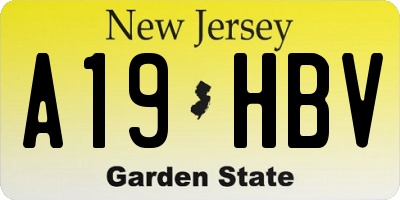 NJ license plate A19HBV