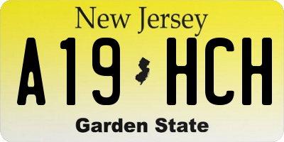 NJ license plate A19HCH