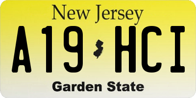NJ license plate A19HCI