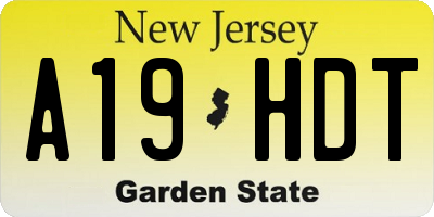 NJ license plate A19HDT