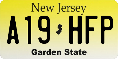 NJ license plate A19HFP