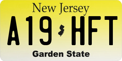 NJ license plate A19HFT
