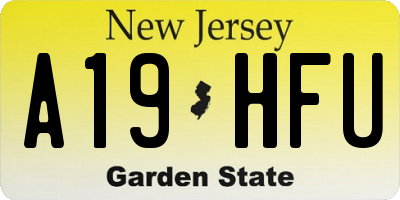 NJ license plate A19HFU
