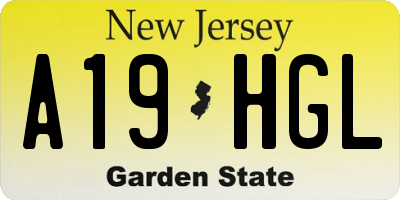 NJ license plate A19HGL