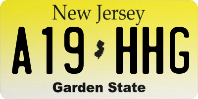 NJ license plate A19HHG