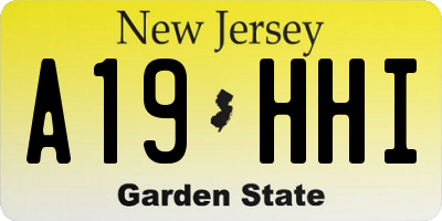 NJ license plate A19HHI
