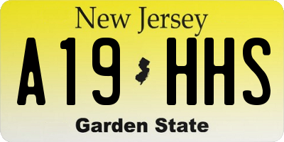 NJ license plate A19HHS