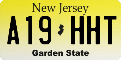 NJ license plate A19HHT