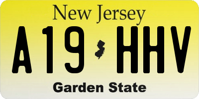 NJ license plate A19HHV