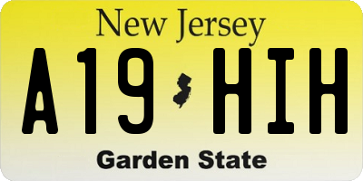 NJ license plate A19HIH