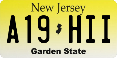 NJ license plate A19HII