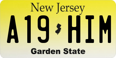NJ license plate A19HIM