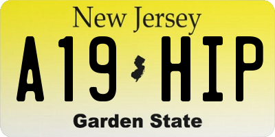 NJ license plate A19HIP