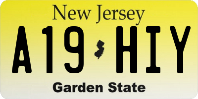 NJ license plate A19HIY