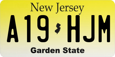 NJ license plate A19HJM