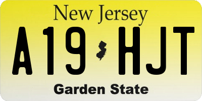 NJ license plate A19HJT