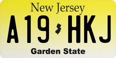 NJ license plate A19HKJ