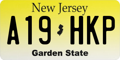 NJ license plate A19HKP