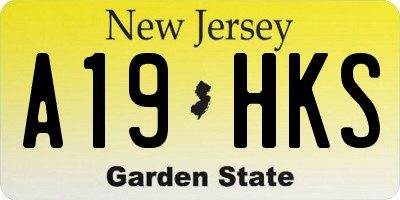 NJ license plate A19HKS