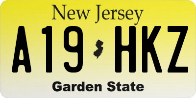 NJ license plate A19HKZ