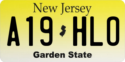 NJ license plate A19HLO