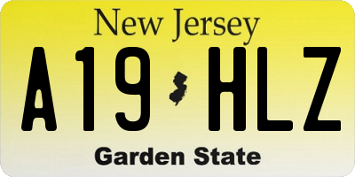 NJ license plate A19HLZ
