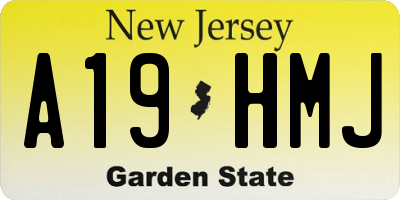 NJ license plate A19HMJ