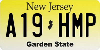 NJ license plate A19HMP