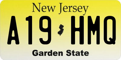 NJ license plate A19HMQ
