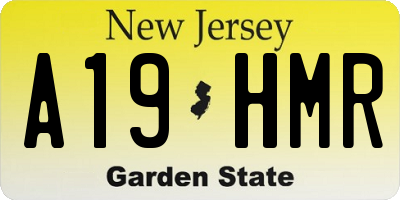 NJ license plate A19HMR