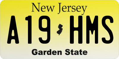 NJ license plate A19HMS